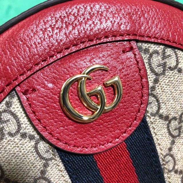 Gucci經典款女包 550618 古馳Ophidia系列 圓形迷你肩背包 古奇mini圓餅包鏈條包  gqy1946